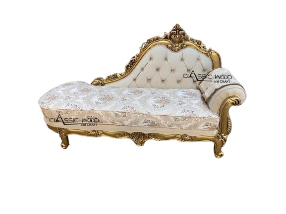 Luxury Victorian Chaise Lounge Sofa Handcrafted Teakwood Tufted Daybed - Image 3