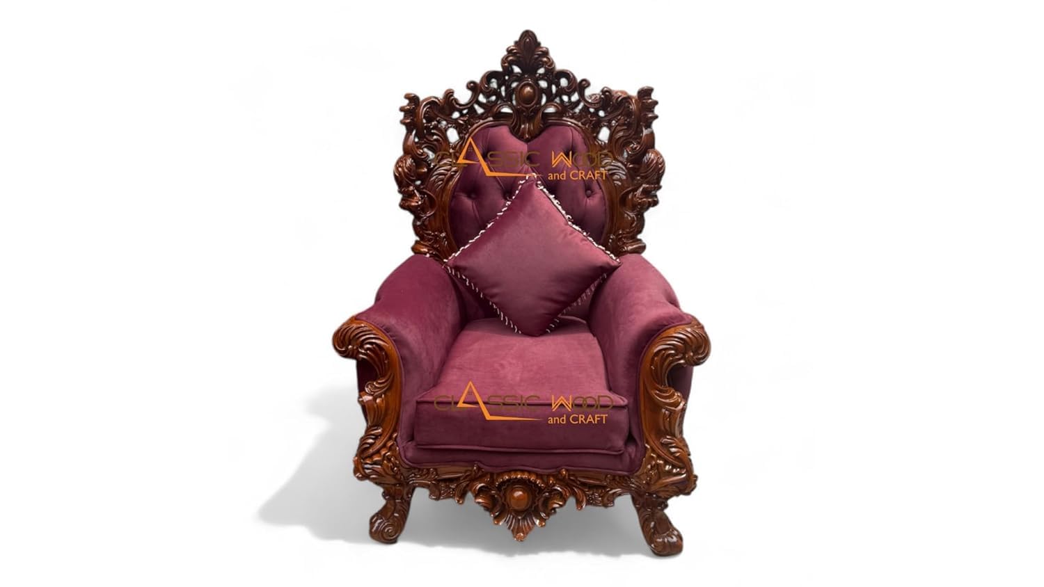 Luxury Victorian Sofa Set 3-1-1 Handcrafted Teakwood Living Room Furniture - Image 2