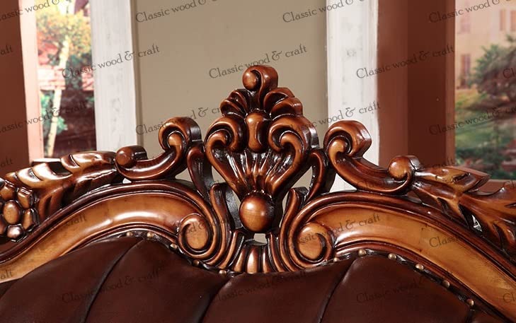 Classic Victorian Sofa Set 3+2+1 Premium Handcrafted Wooden Living Room Furniture - Image 2