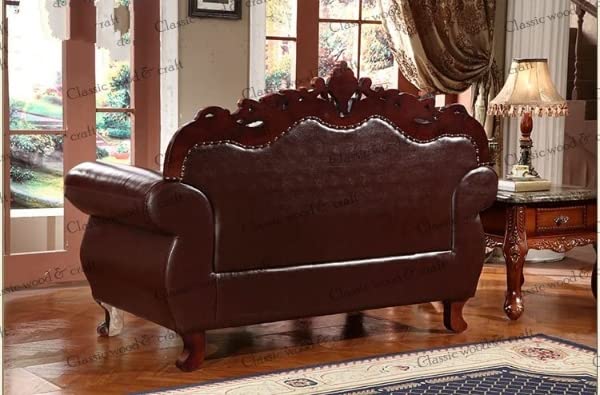 Classic Victorian Sofa Set 3+2+1 Premium Handcrafted Wooden Living Room Furniture - Image 3