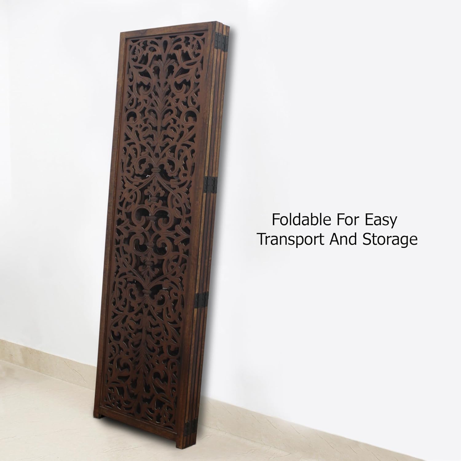 Wooden Room Divider Screen Folding Partition Panel for Living Room & Bedroom - Image 2