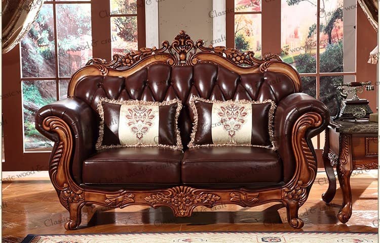 Classic Victorian Sofa Set 3+2+1 Premium Handcrafted Wooden Living Room Furniture - Image 4