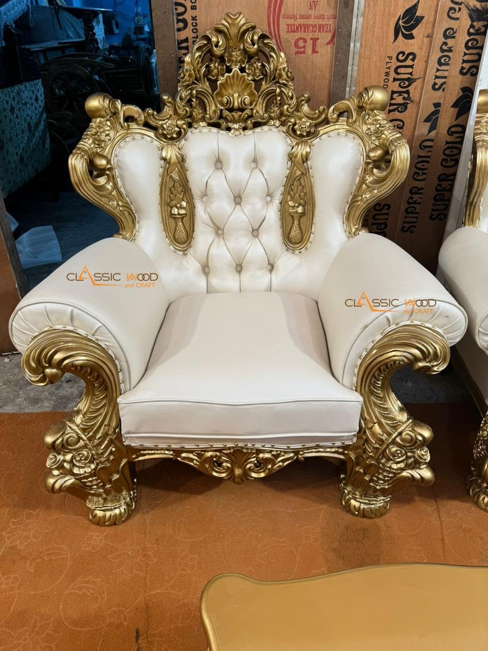 Royal Victorian Sofa Set 3+3+2+2+1+1 with Center Tables - Image 4