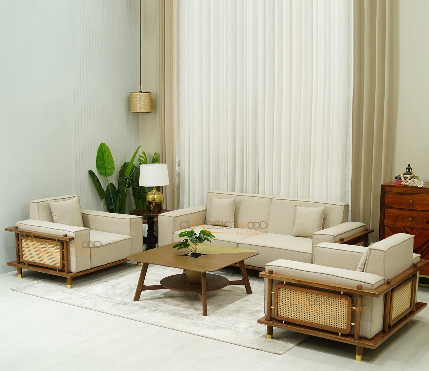 cane work sofa set