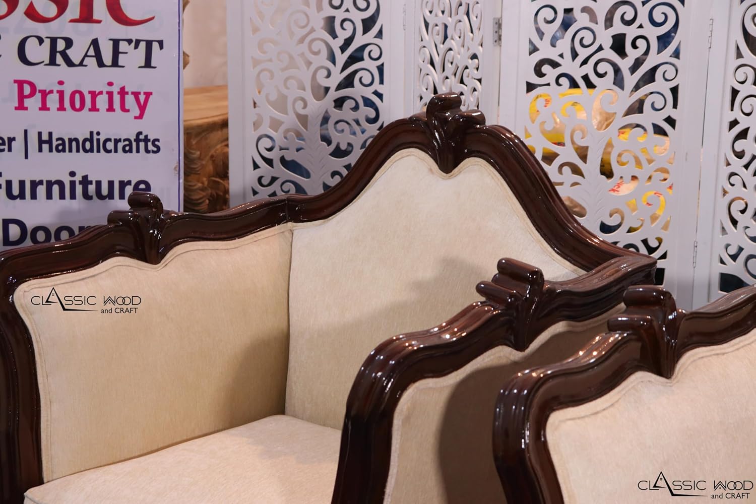 Luxury Handcrafted Victorian Sofa Set 3+2+1+1 for Royal Living Room - Image 2