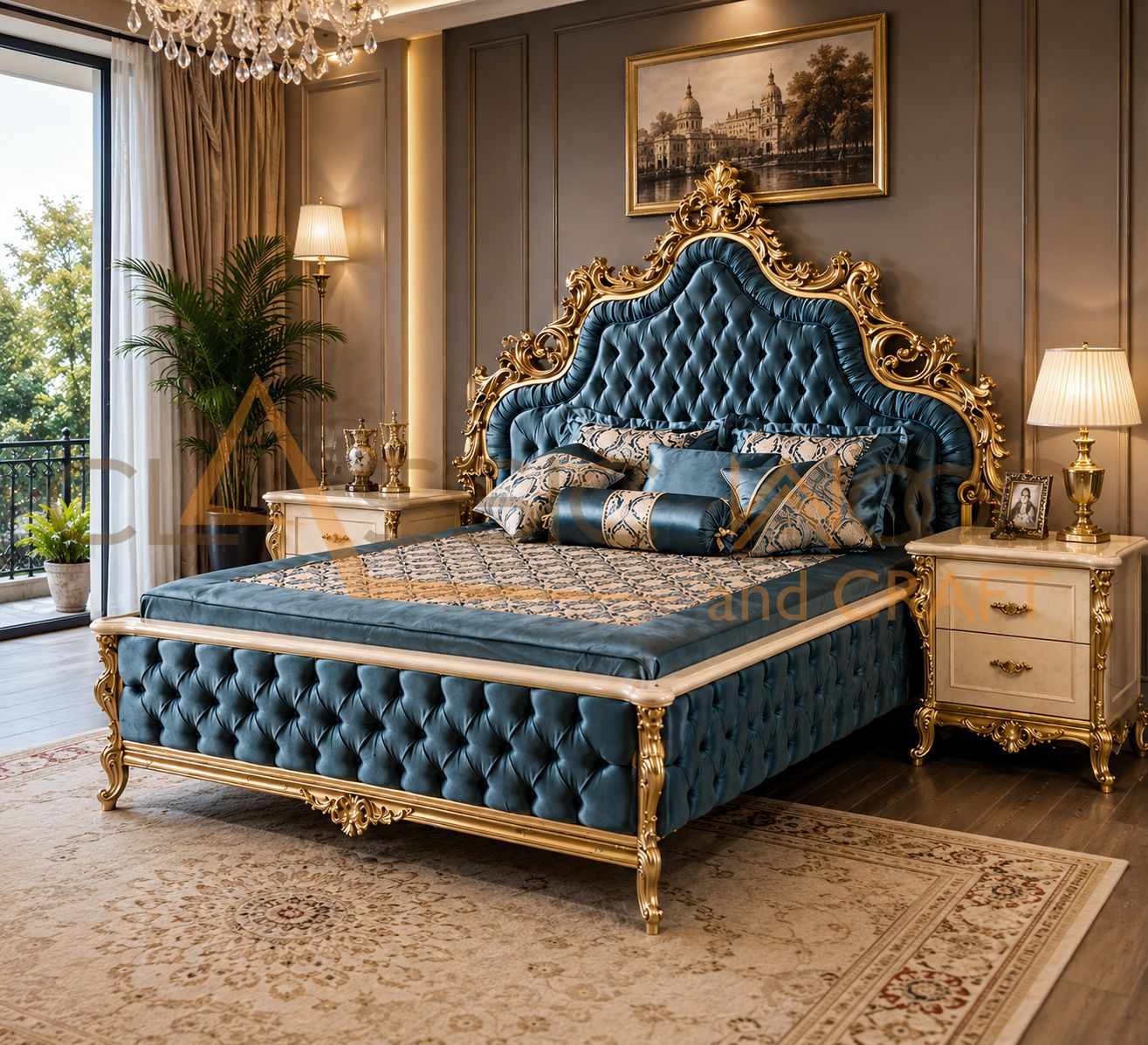 wooden bed