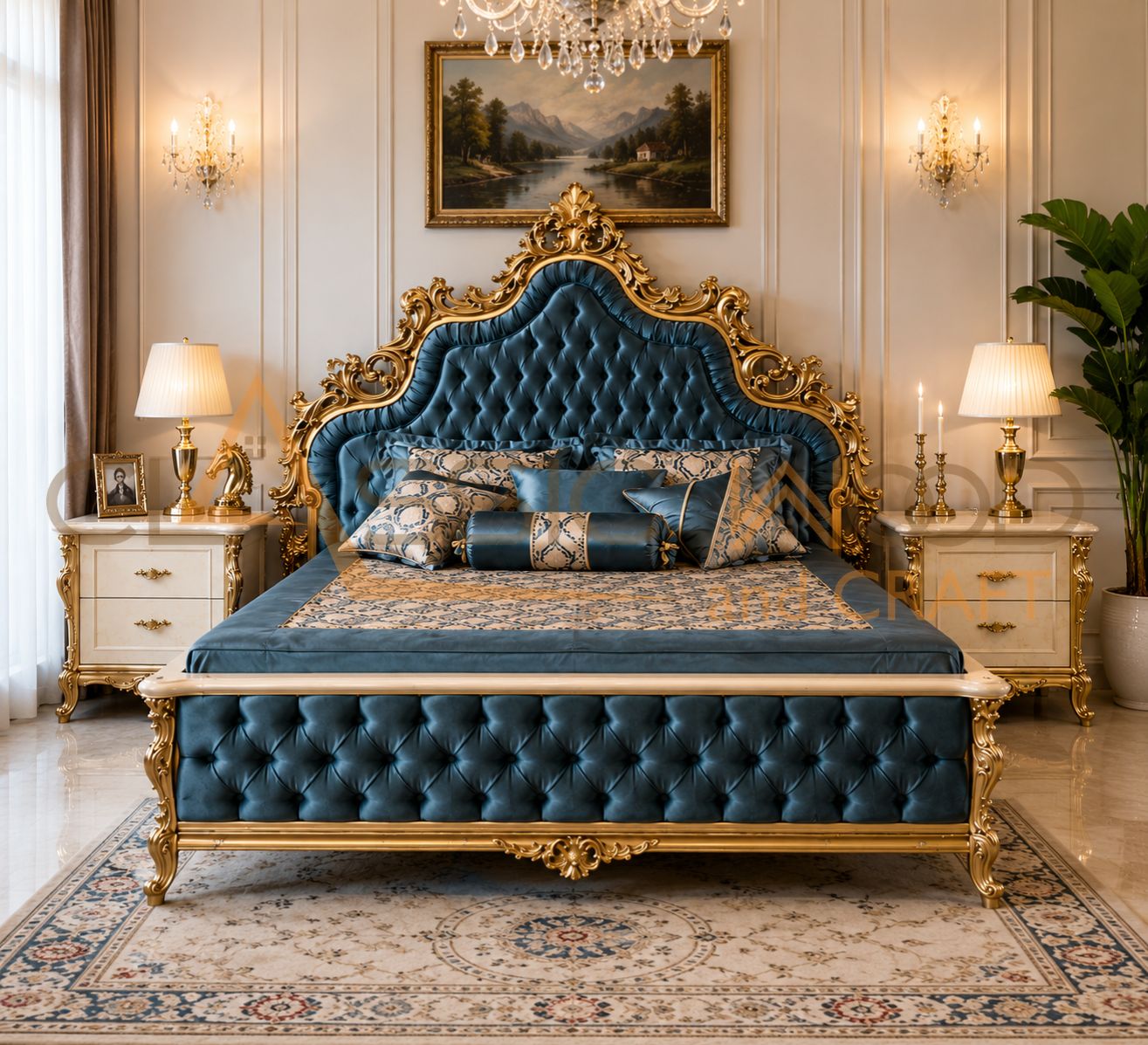 wooden bed
