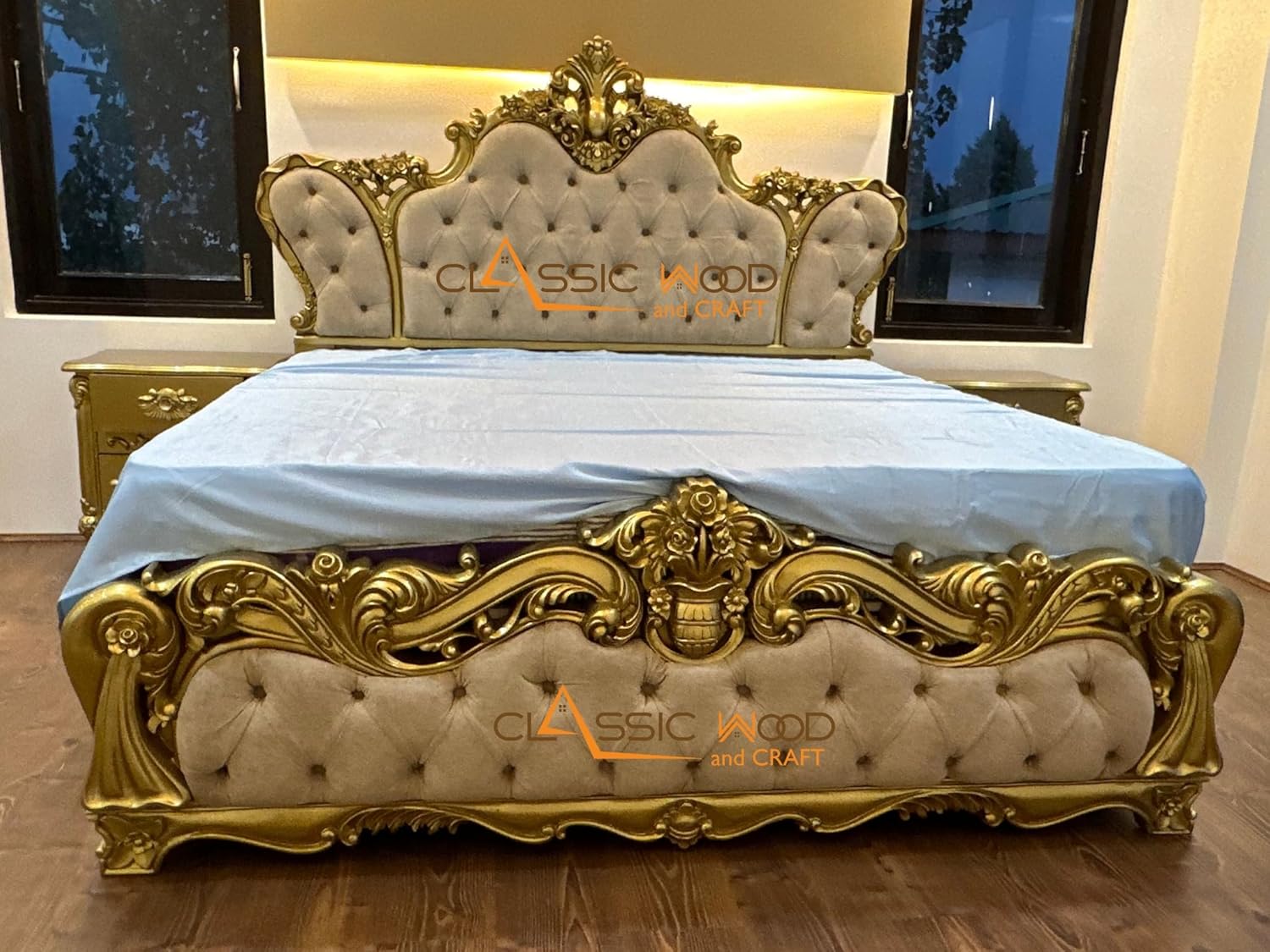 wooden bed