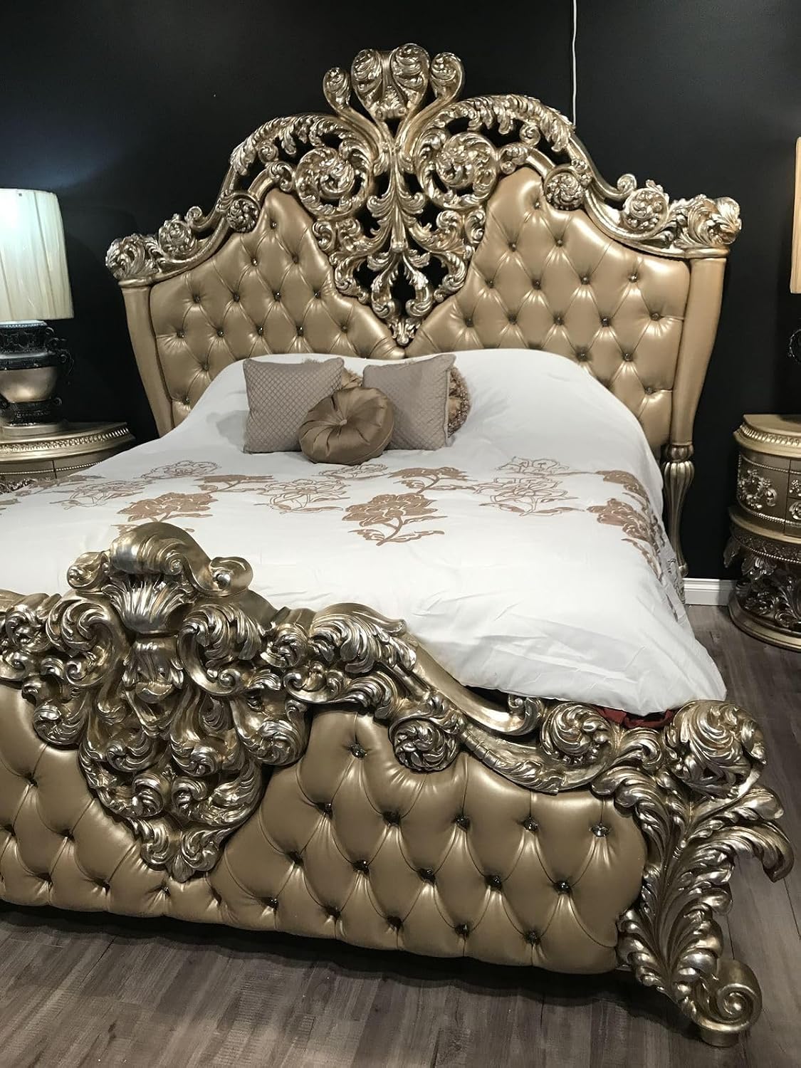 Royal King Size Bedroom Set Teak Wood Handcrafted Luxury Furniture - Image 3