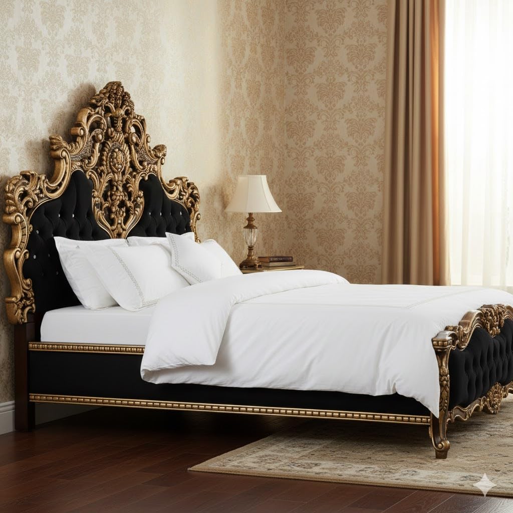 wooden carving bed