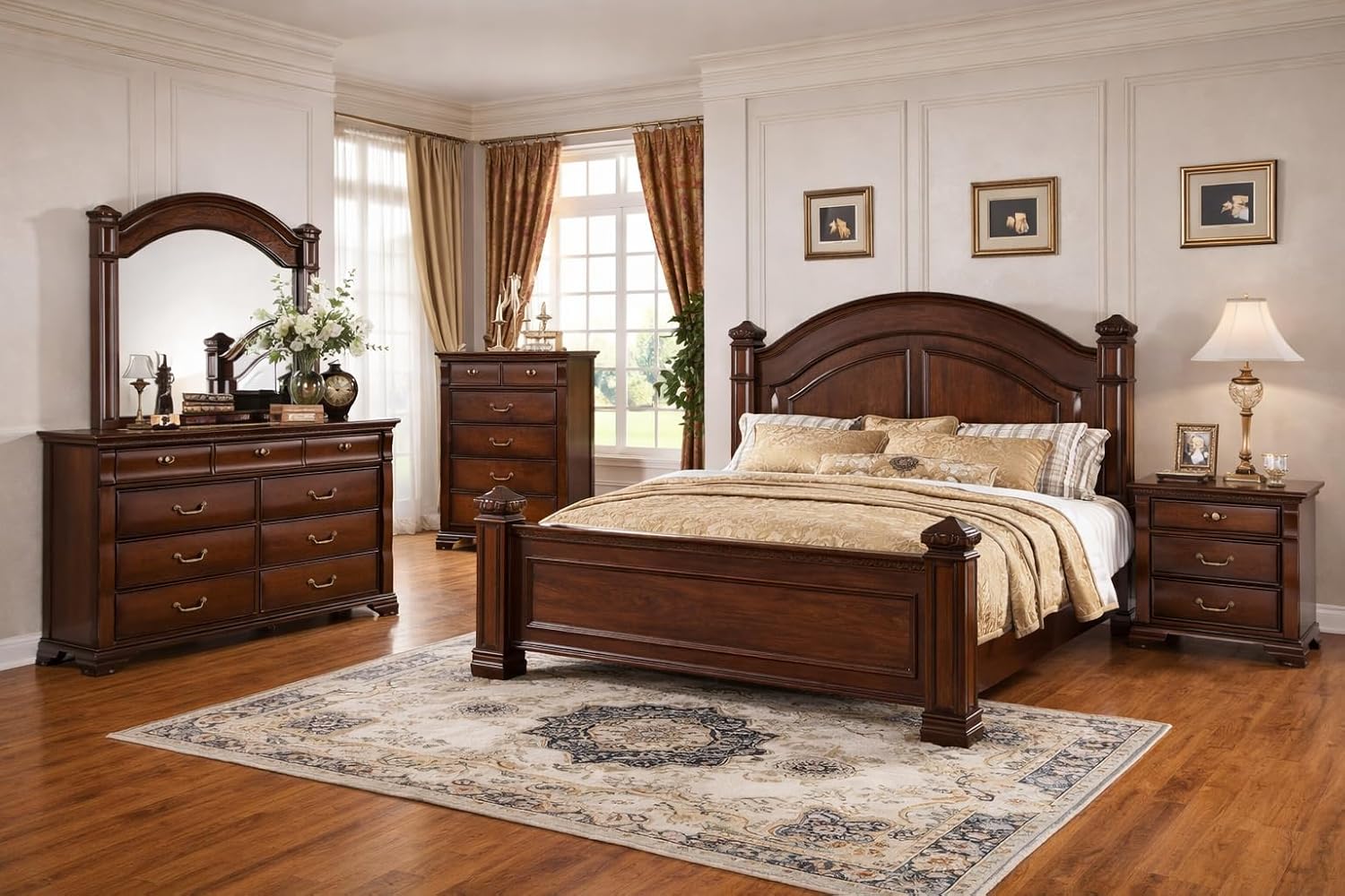 wooden bed