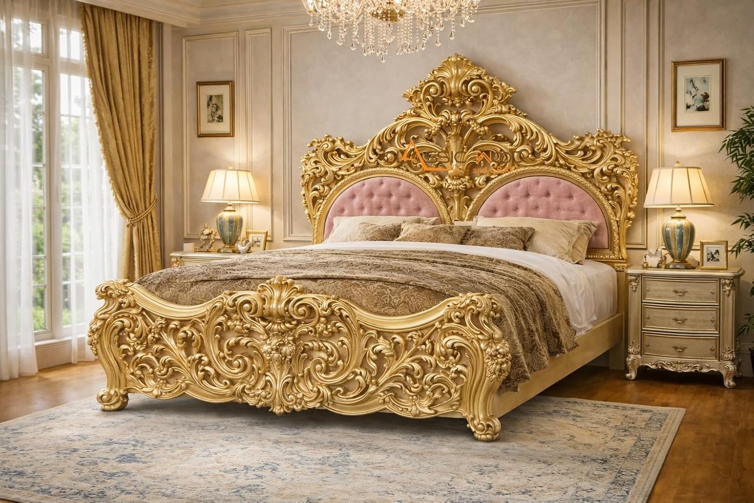 wooden bed