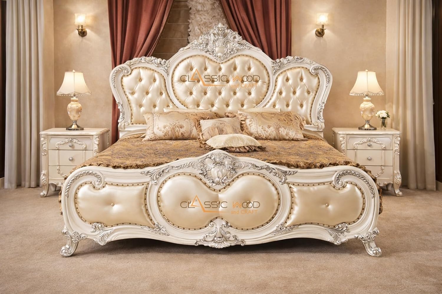 wooden bed