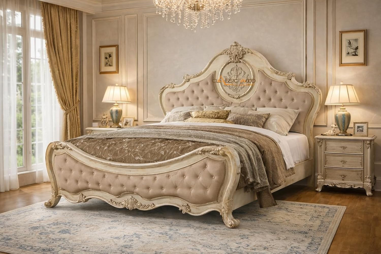 wooden bed