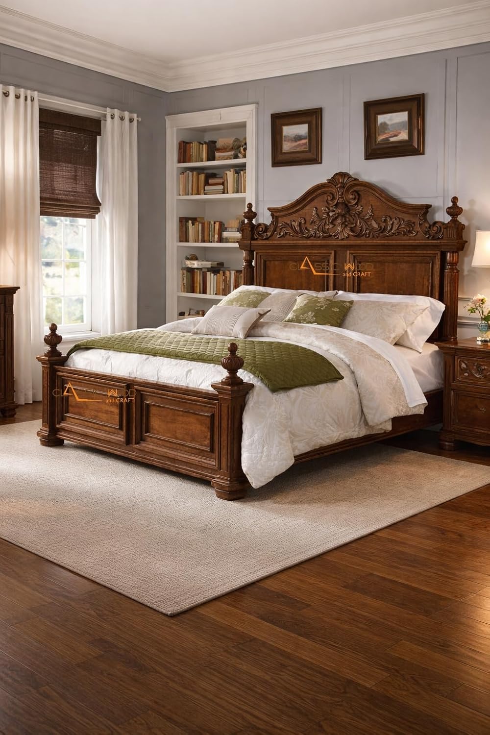 Wooden carved bed