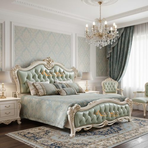 wooden carved bed 